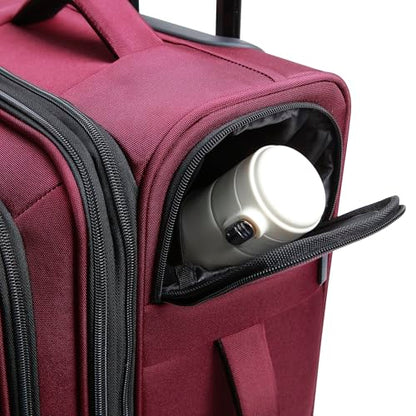 Kenneth Cole REACTION The Venturer 28-Inch Carry-On Lightweight Durable Softside 8-Wheel Spinner Cabin Size Luggage, Wine - color: Wine, size: Large