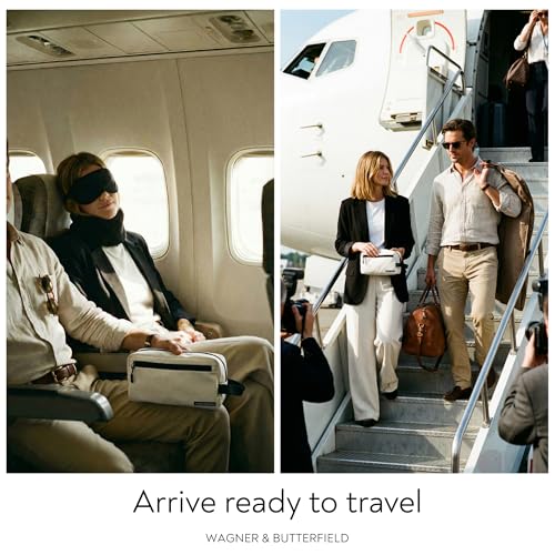 Slim Travel Neck Pillow for Long Flights, 360° Memory Foam Support Travel Neck Pillow with Premium Airplane Comfort Essentials 5pc Set, Best for Sleeping on Airplanes, Cars, Trains | Compact Bag
