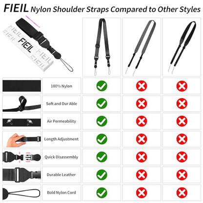 FIEIL Comfortable Shoulder Strap, Nylon Camera Strap, Adjustable Neck Strap for iPad, Cellphone Tablet, Camera, Laptop, Binocular, Luggage Bag (Dark Green Universal Lanyard) - color: Dark Green
