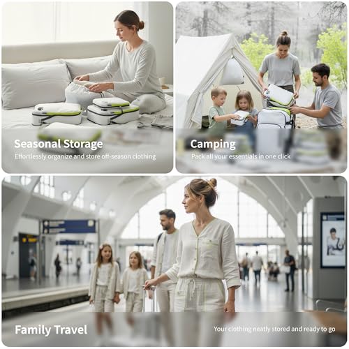 Cipway Compression Packing Cubes Set (White 6pcs) - color: White, size: 6PCS