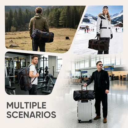 Large Canva Travel Duffle Bag Heavy Duty - color: Dark Grey