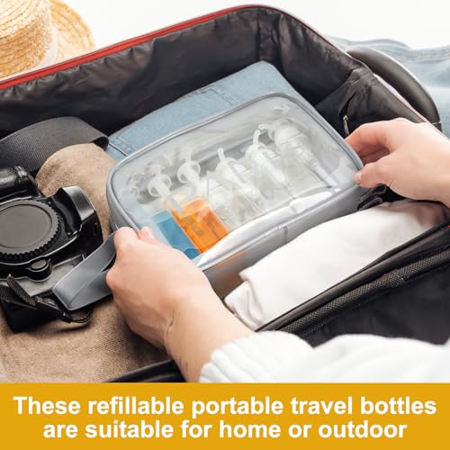 Domensi 50 Pcs 3.4 oz Pump Bottle Mini Travel Bottles, Clear - color: Clear