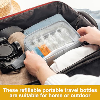 Domensi 50 Pcs 3.4 oz Pump Bottle Mini Travel Bottles, Clear - color: Clear