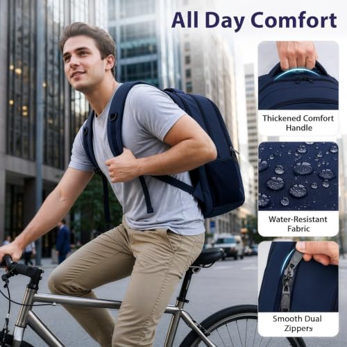 MATEIN Travel Backpack for Men with Anti Theft Pocket, TSA Friendly Bag - color: Dark Blue Brown, size: 17 Inch
