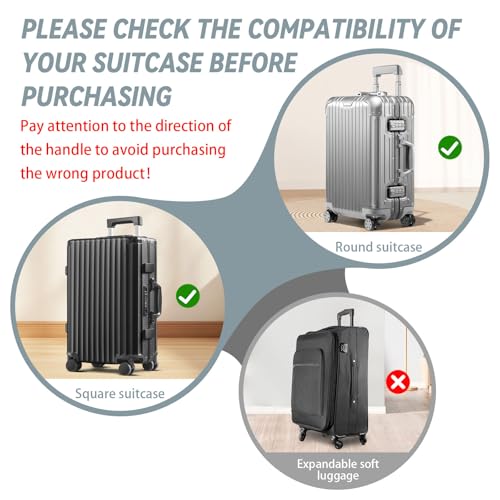 Yitexin 24 In Clear PVC Luggage Covers fits Wheeled Baggage, Full Thicken Transparent Waterproof Suitcase Protector Sleeve With Large Hook and Loop for Travel Airplane - size: 24 In