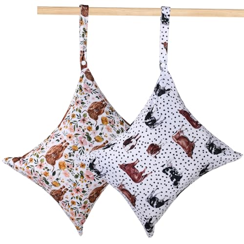 2pcs Cloth Diaper Wet Dry Bags with Two Zippered Pockets-Highland Cow - color: Cow