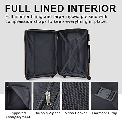 Merax 28" Expandable Checked Luggage Hardshell Suitcase with TSA Lock - color: Red Single, size: 28 Inch