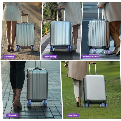 8Pcs Luggage Wheel Covers, Travel Accessories (Gradient Blue & Purple) - color: Gradient Blue & Purple