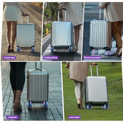 8Pcs Luggage Wheel Covers, Travel Accessories (Gradient Blue & Purple) - color: Gradient Blue & Purple