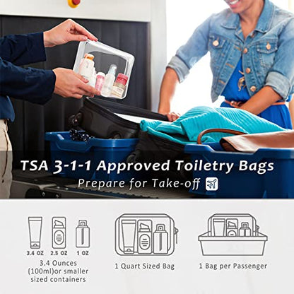 3pcs Crystal Clear Cosmetic Bags TSA Approved Travel Makeup Toiletry Bag - color: 3pcs White-1 large, 1 medium, 1 small, size: 1 large, 1 medium, 1 small