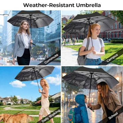 LLanxiry Compact Travel Umbrella, Windproof Automatic Umbrellas for Rain - color: Eiffel Tower (Auto), size: 44 Inch