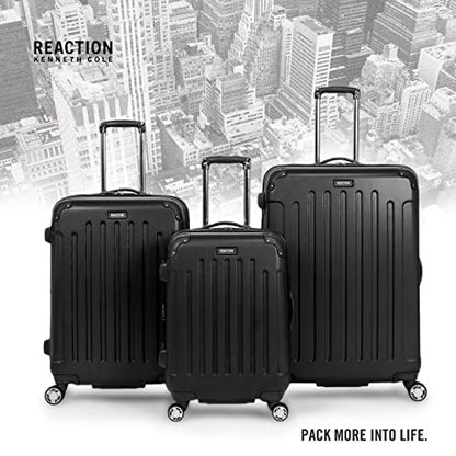 Kenneth Cole REACTION Renegade Luggage Expandable 8-Wheel Spinner Lightweight Hardside Suitcase, Black, 3-Piece Set (20"/24"/28") - color: Black, size: 3-Piece Set (20"/24"/28")