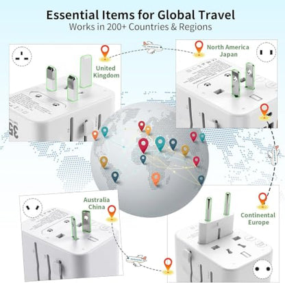 Realmade 35W PD International All-in-One Travel Adapter, 2C+2A White 5-in-1 - color: White, size: 35W