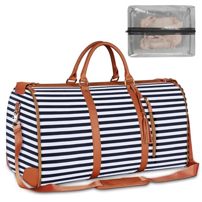 Ytonet Large Convertible Garment Bags for Travel, Waterproof Carry On Bag - color: Royal Blue Stripe, style: Tote