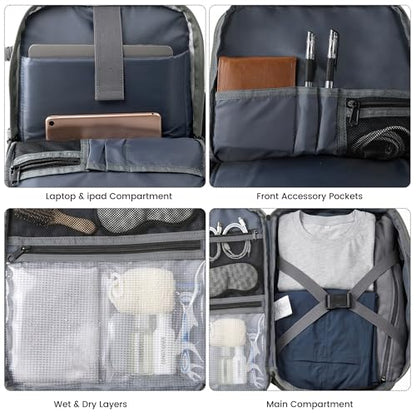 TANTOMI Travel Backpack for Women, Laptop Bag, 23L Carry on Backpack - color: Dark Grey, size: Large