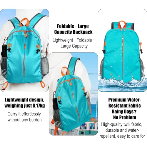 Hiking Daypack,Water Resistant Lightweight Packable Small Backpack for Travel Camping Mountaineering Outdoor for Women Men-Blue