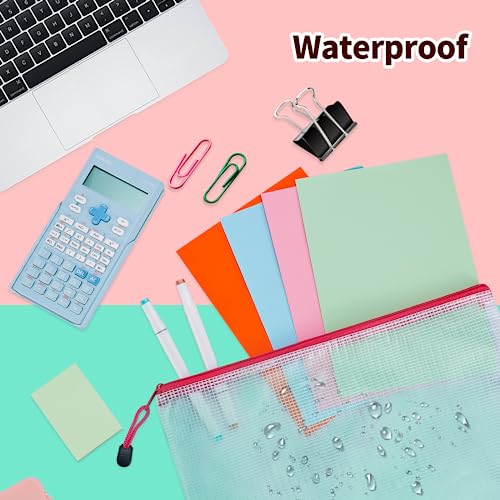 24pcs Mesh Zipper Pouch Bags 8 Sizes Plastic Clear Pouches for Organization - size: Multiple sizes