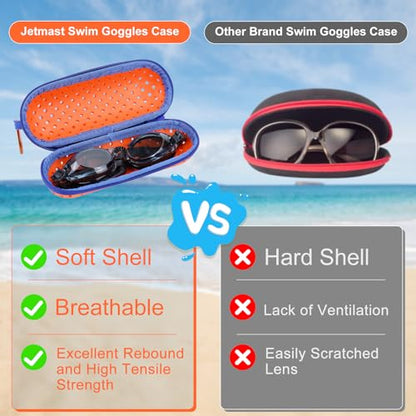 Swim Goggle Case, Protective Cases with Clip - color: Orange Color