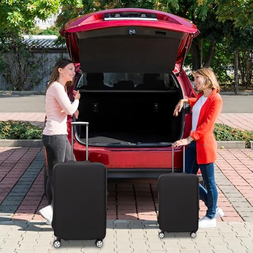 Klmnop 3 Pack Suitcase Covers for Luggage 18-28 Inch - Elastic, Scratch-Resistant Luggage Protectors | Washable Travel Luggage Cover Set(Black) - color: Black-SML