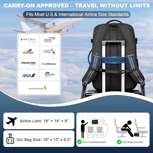 POSO Vacuum Backpack Travel, 60L Expandable Vacuum Seal Backpack with Pump & Laptop Compartment (Fits 17") - color: Navy Blue, size: Vacuum Enabled