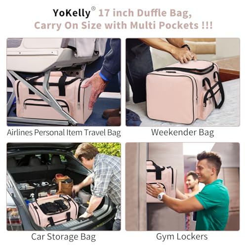 Small Gym Duffle Bag, 17 inch, Pink - color: Pink, size: 17 inch