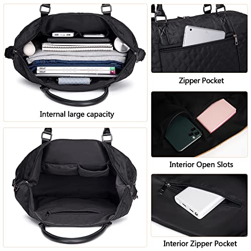 Bluboon Women Ladies Weekender Carry-on Tote Bag Overnight Duffel in Trolley Handle