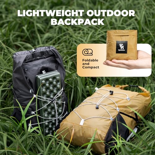 Lightweight Hiking Backpack 20L, Waterproof Foldable Packable Backpack for Travel Camping Daypack for Men Women - color: Khaki