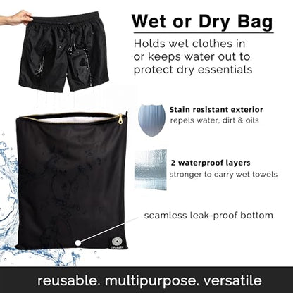 Ornadi Antimicrobial Wet Gym Clothes Bag Waterproof Bacteria Odor Control