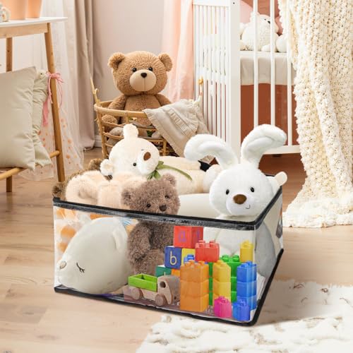 6Pack Clear Blanket Storage Bags Comforter Clothes Storage Moving Bag, 60L - size: 6X60L