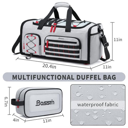 BOSSTIN Gym Bag for Men & Women, 45L-50L Expandable Sports Duffle Bag - color: Grey