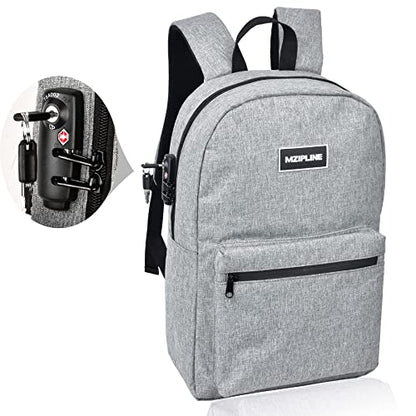 Backpack Bag With TSA Lock & Key Resistant Laptop Daypack for Men & Women Travel - color: Grey