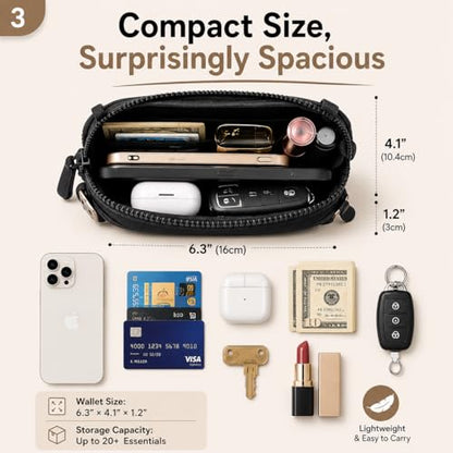 Clip and Go Strap for Phone,Crossbody Phone Lanyard Adjustable and Detachable Wristlet Wallet with ID Window