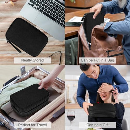 FYY Electronic Organizer, Travel Tech Pouch Bag, Large, Black - color: Black, size: 9.1 x 5.9 x 3.15 inches