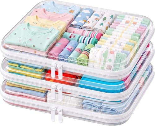 3PCS Clear Hard Shell Zipper Case, Transparent Hard Plastic Zipper Pouches for Travel Organization, Waterproof Toiletry Makeup Bag Cosmetic Pouches, Pencil Organizer Box Toys Storage (XL: 13.8*11.8*2) - size: 3XL