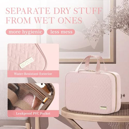 HOTOR Hanging Travel Toiletry Bag Women Men Essentials Pale Pink - color: Pale Pink, size: Medium