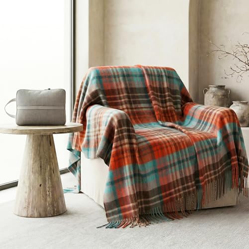 Soft Pure Wool Throw Blanket, Lightweight Warmth, 55"x83" - color: Sunset Lake, size: Standard (1.5 lbs)