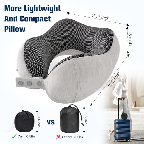 Cirorld Neck Pillow for Traveling, Travel Pillows for Airplanes Light Grey - color: Light Grey