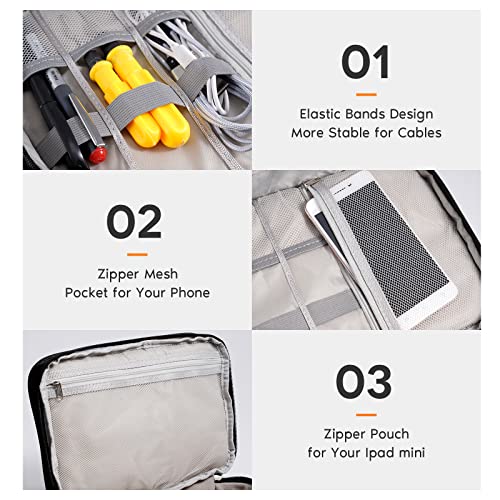 OrgaWise Electronics Travel Organizer, Three-Layer Tech Case - color: Three layer-Black