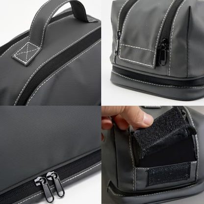 MORK&SUKY Travel Toiletry Bag for Men & Women – Large Capacity Waterproof Shower Bag with Dry Wet Separation & Bottom Pocket – Durable Dopp Kit for Toiletries, Cosmetics, and Gym Essentials (Gray) - color: Gray
