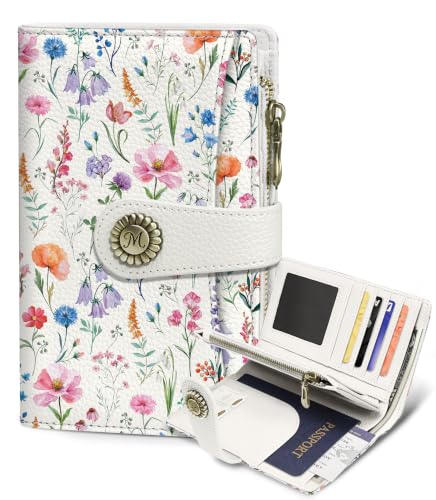 Flowers Wallet Women RFID, Passport Holder, Credit Card Holder - color: Colorful Flowers
