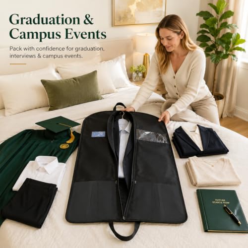 Mens Garment Bag Keeps Formalwear Organized with Suit Carrier for Travel - style: Garmentbag 43INCH 2 pack