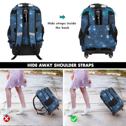 Tilami Rolling Backpack for Boys and Girls,Astronaut - color: Astronaut
