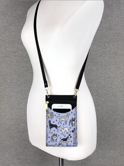 Danny K. Women's Tapestry Crossbody Cell Phone or Passport Purse, Handmade in USA - color: Barker 1