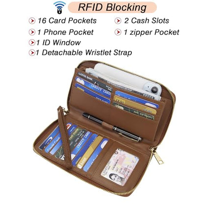 YZAOLL Large Soft Purse for Women Tote Bag Work Satchel Handbag Wallet Set - color: Darkbrown