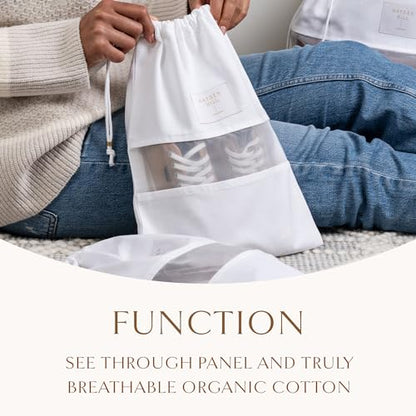 Hayden Hill Luxury Organic Cotton Dust Bags for Handbags Mixed 3 Pack | Purse Storage, Protects From Dust & Light, Drawstring Closure, Shoe Dust Bags, Mixed Sizes, Certified Carbon Neutral - size: Mixed Size