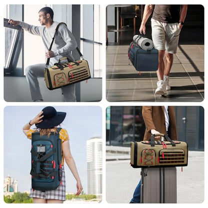 BOSSTIN Gym Bag for Men & Women, 45L-50L Expandable Sports Duffle Bag - color: Khaki