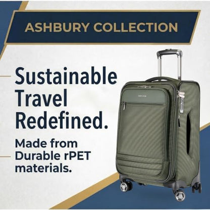Ricardo Beverly Hills Softside Large 28-Inch Lightweight Expandable Checked Luggage, 360° Spinner Wheels, TSA Lock, Telescopic Pull Handle, Sustainable Design, Pine, Ashbury Series - color: Pine, size: Check-In Large 28-Inch