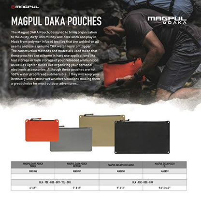 Magpul DAKA Pouch Zippered Tactical Range Tool and Gear Bag - color: Yellow, size: Small (6" x 9")
