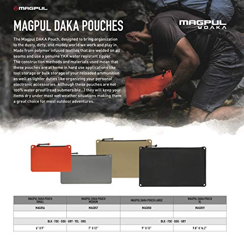 Magpul DAKA Pouch Zippered Tactical Range Tool and Gear Bag - color: Black, size: Medium (7" x 12")