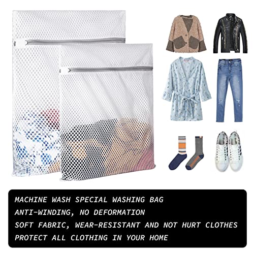 SUERIV Delicates Laundry Bag - 2 Pack Durable Honeycomb Mesh Lingerie Wash Bag - size: Set of 2(1M+1L)